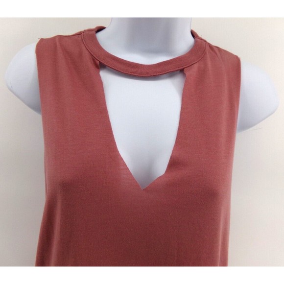Agnes & Dora Women’s Shirt Medium V-neck Tank top Raw open tank Mauve SM - Picture 2 of 8